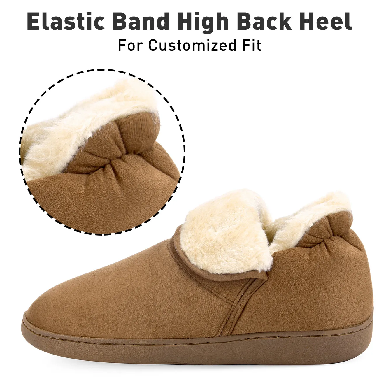 VONMAY Women's Faux Fur Suede House Bootie Slippers Memory Foam Slippers Anti-Skid Winter Boot Indoor Outdoor