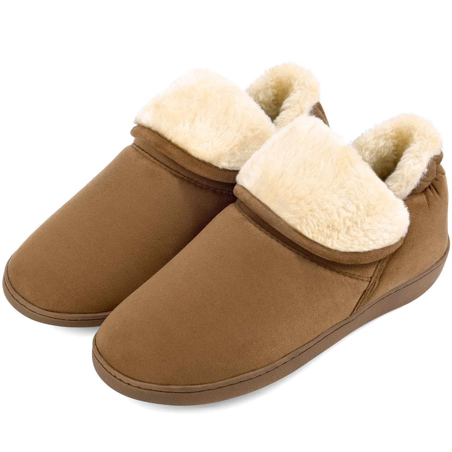 VONMAY Women's Faux Fur Suede House Bootie Slippers Memory Foam Slippers Anti-Skid Winter Boot Indoor Outdoor