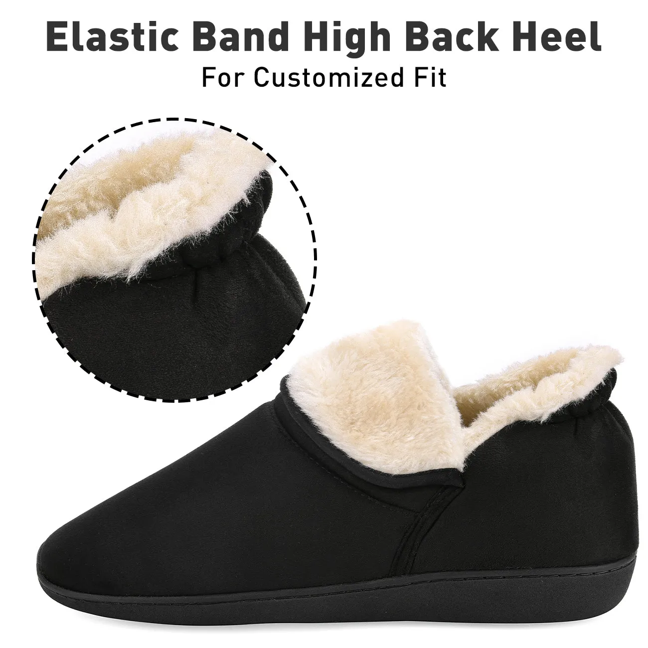 VONMAY Women's Faux Fur Suede House Bootie Slippers Memory Foam Slippers Anti-Skid Winter Boot Indoor Outdoor