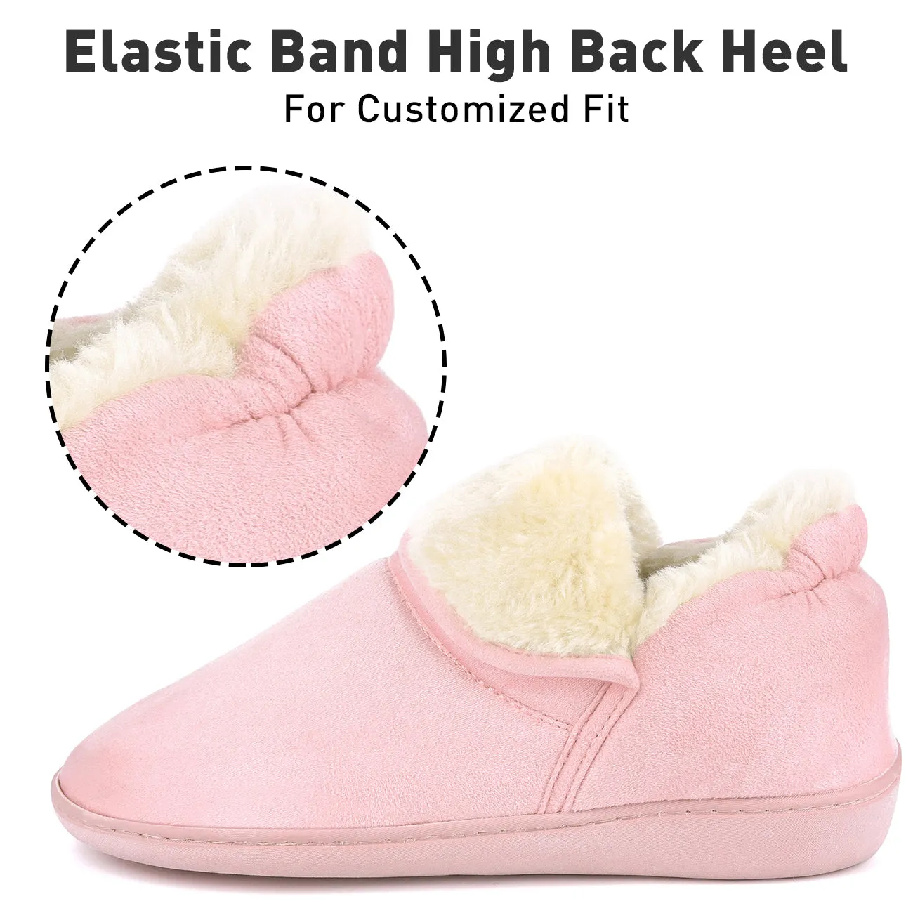 VONMAY Women's Faux Fur Suede House Bootie Slippers Memory Foam Slippers Anti-Skid Winter Boot Indoor Outdoor