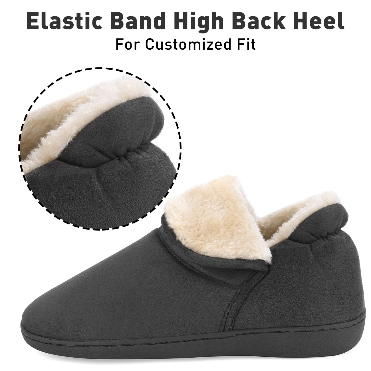 VONMAY Women's Faux Fur Suede House Bootie Slippers Memory Foam Slippers Anti-Skid Winter Boot Indoor Outdoor