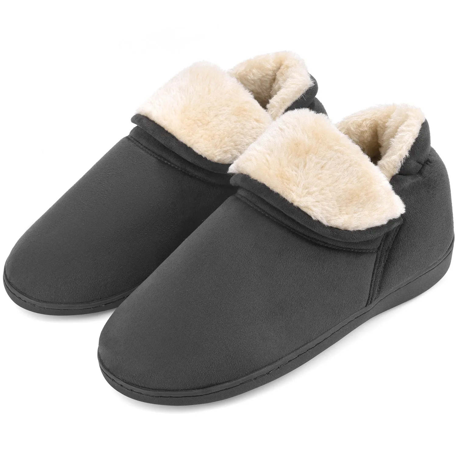 VONMAY Women's Faux Fur Suede House Bootie Slippers Memory Foam Slippers Anti-Skid Winter Boot Indoor Outdoor